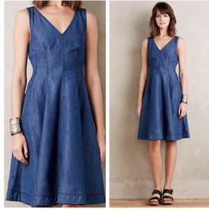 NWT Anthro x Holding Horses Seamed Denim Dress
